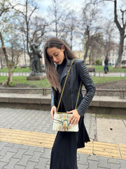 Večbarvna louise bež torba