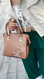 Rjava torba Elise Floral model