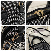 Črna / srebrna torba z Mauro Rhinestones
