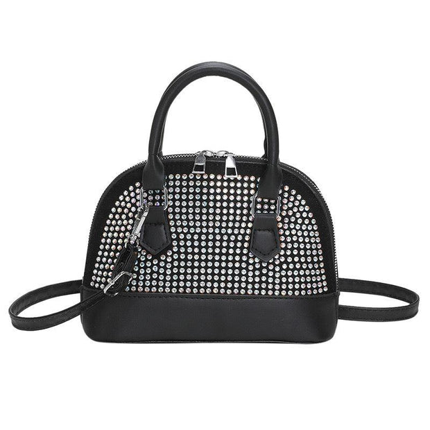 Črna / srebrna torba z Mauro Rhinestones