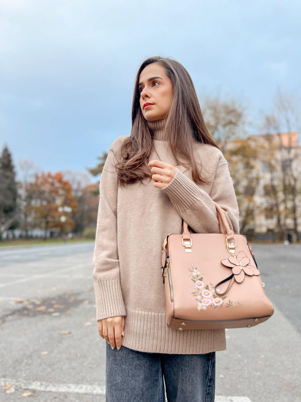 Rjava torba Elise Floral model