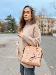 Rjava torba Elise Floral model