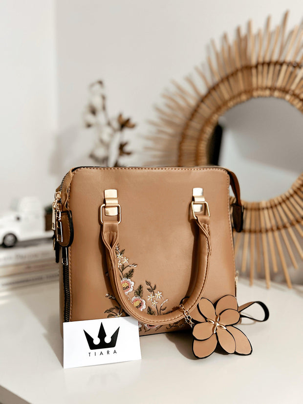 Rjava torba Elise Floral model