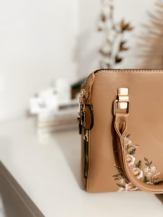 Rjava torba Elise Floral model
