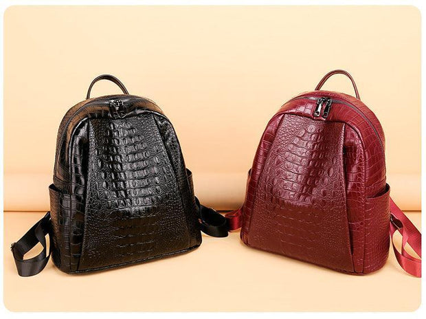 Rucsac visiniu crocodil Gaia - TIARA CONCEPT STORE