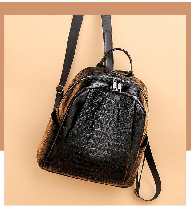 Rucsac negru crocodil Gaia - TIARA CONCEPT STORE