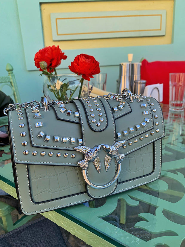Geanta verde cu tinte Paloma - TIARA CONCEPT STORE
