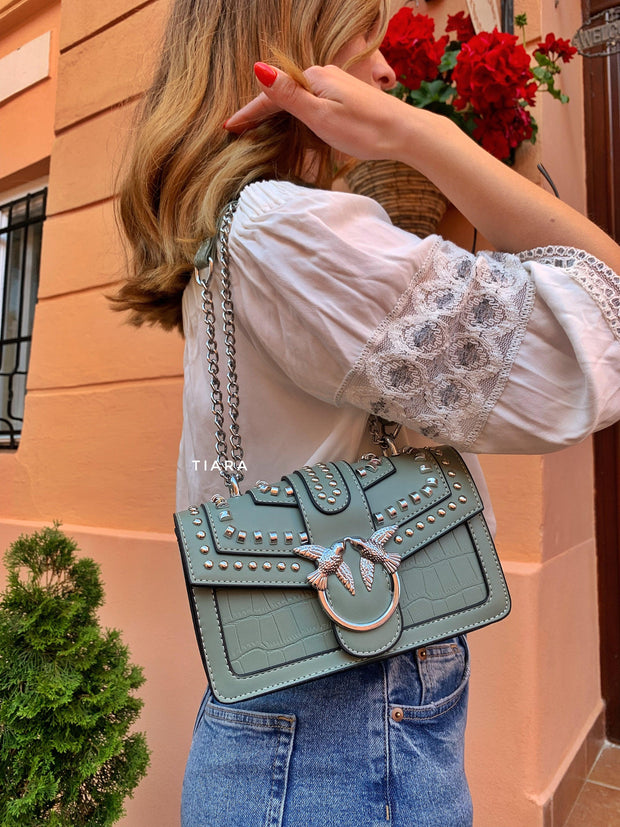 Geanta verde cu tinte Paloma - TIARA CONCEPT STORE