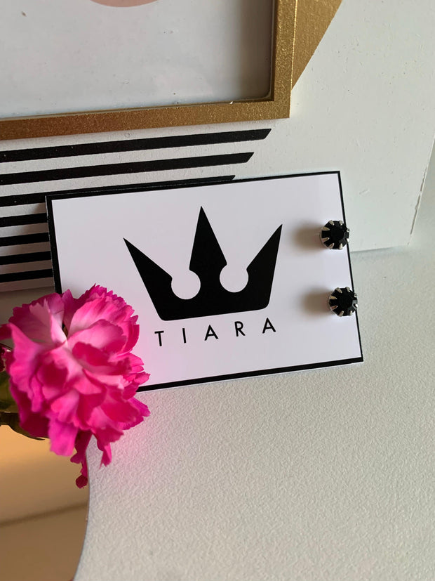 Cercei rotunzi piatra neagra - TIARA CONCEPT STORE